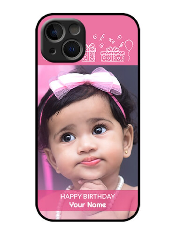 Custom iPhone 13 Custom Metal Phone Case - With Birthday Line Art Design
