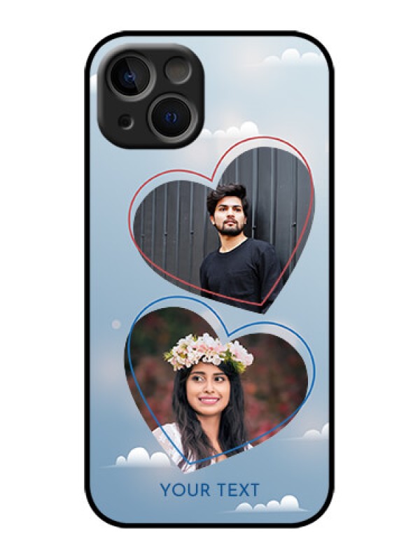 Custom iPhone 13 Custom Metal Phone Case - Blue Color Couple Design