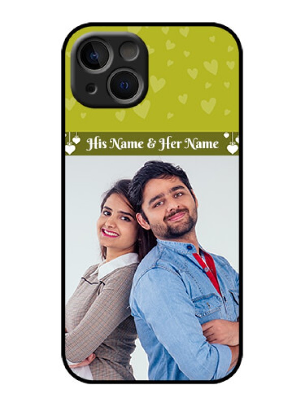 Custom iPhone 13 Custom Metal Phone Case - You and Me Heart Design
