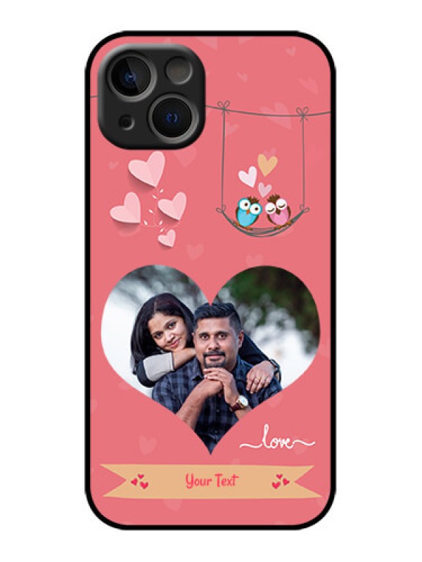 Custom iPhone 13 Custom Metal Phone Case - Peach Color Love Design