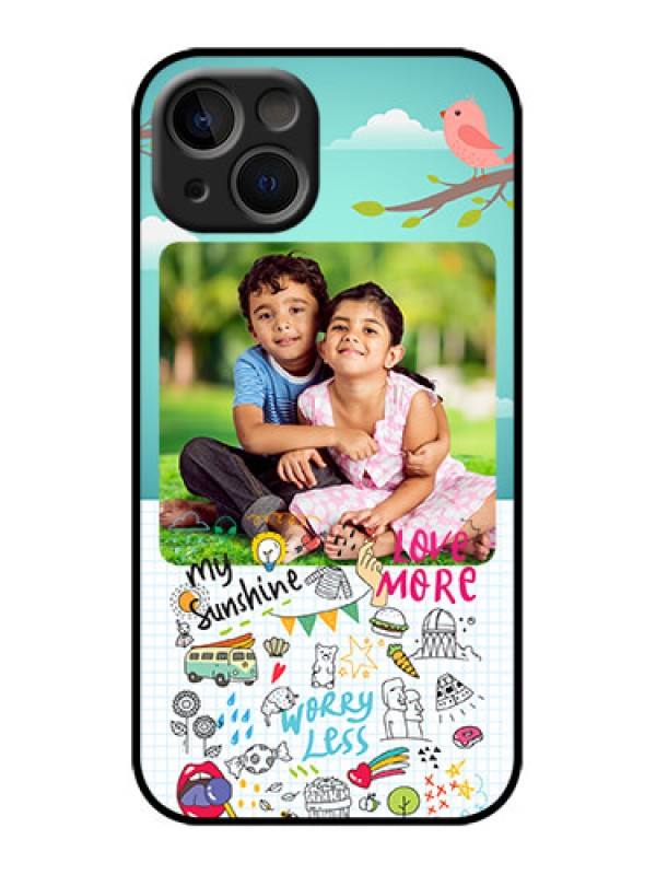 Custom iPhone 13 Custom Metal Phone Case - Doodle Love Design