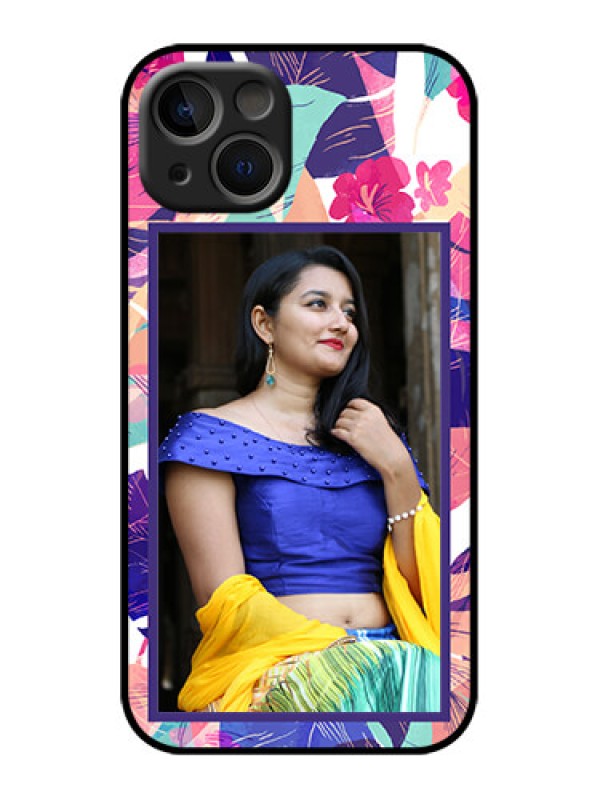 Custom iPhone 13 Custom Metal Phone Case - Abstract Floral Design