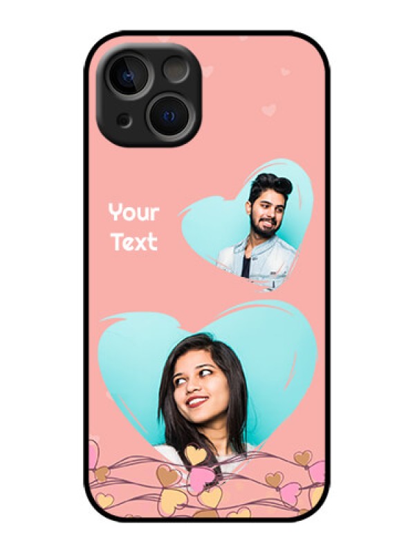 Custom iPhone 13 Custom Metal Phone Case - Love Doodle Design