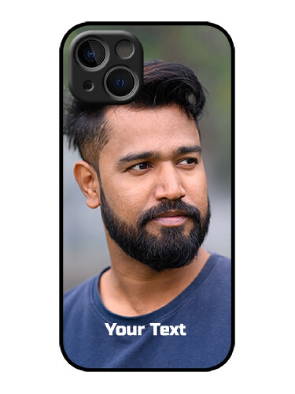 Custom iPhone 13 Custom Metal Phone Case - Photo With Text Design