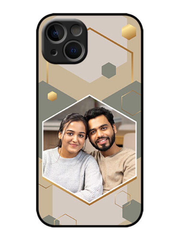 Custom iPhone 13 Custom Metal Phone Case - Stylish Hexagon Pattern Design