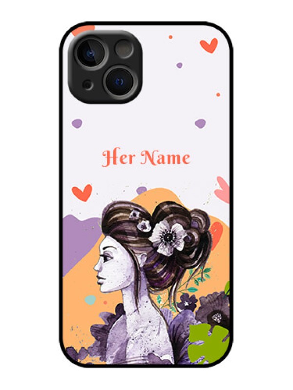 Custom iPhone 13 Custom Metal Phone Case - Woman And Nature Design