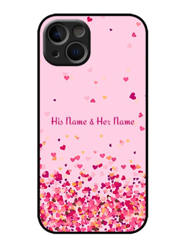 Custom iPhone 13 Custom Metal Phone Case - Floating Hearts Design