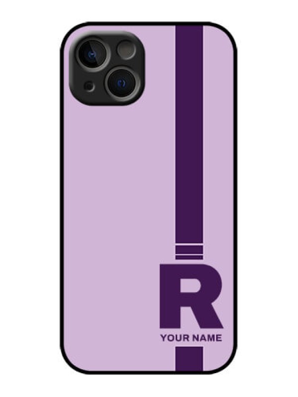 Custom iPhone 13 Custom Metal Phone Case - Simple Dual Tone Stripe With Name Design