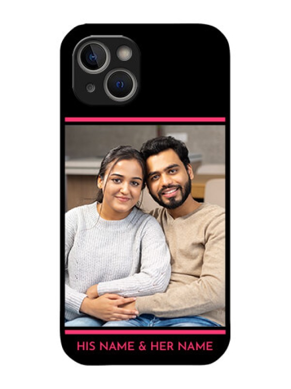 Custom iPhone 14 Plus Custom Metal Phone Case - With Add Text Design