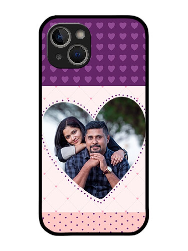 Custom iPhone 14 Plus Custom Metal Phone Case - Violet Love Dots Design