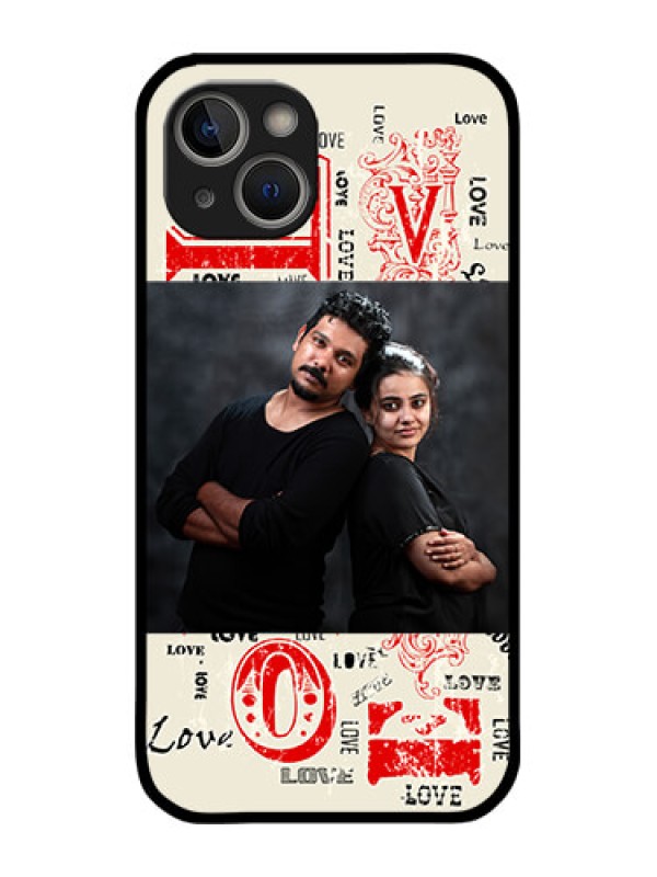Custom iPhone 14 Plus Custom Metal Phone Case - Trendy Love Design Case
