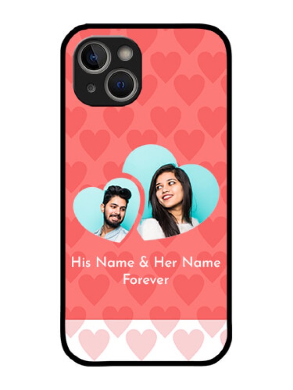 Custom iPhone 14 Plus Custom Metal Phone Case - Couple Pic Upload Design