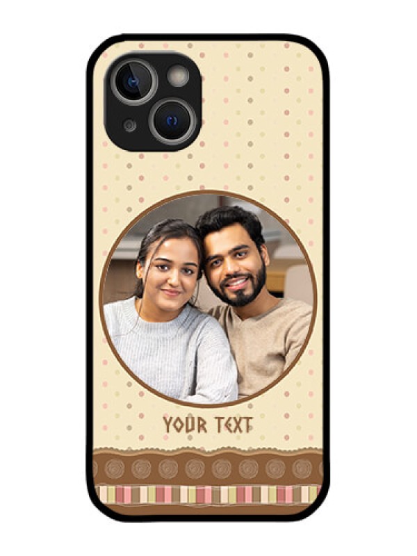 Custom iPhone 14 Plus Custom Metal Phone Case - Brown Dotted Mobile Case Design