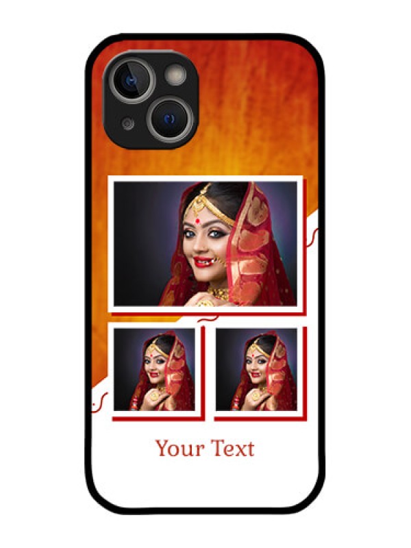 Custom iPhone 14 Plus Custom Metal Phone Case - Wedding Memories Design