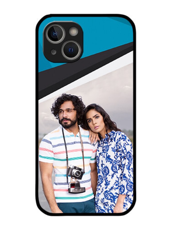 Custom iPhone 14 Plus Custom Metal Phone Case - Simple Pattern Photo Upload Design