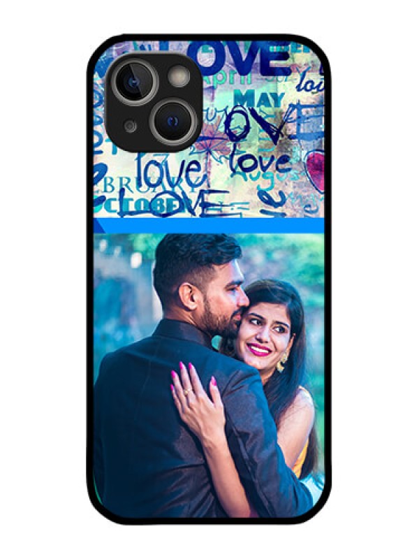 Custom iPhone 14 Plus Custom Metal Phone Case - Colorful Love Design
