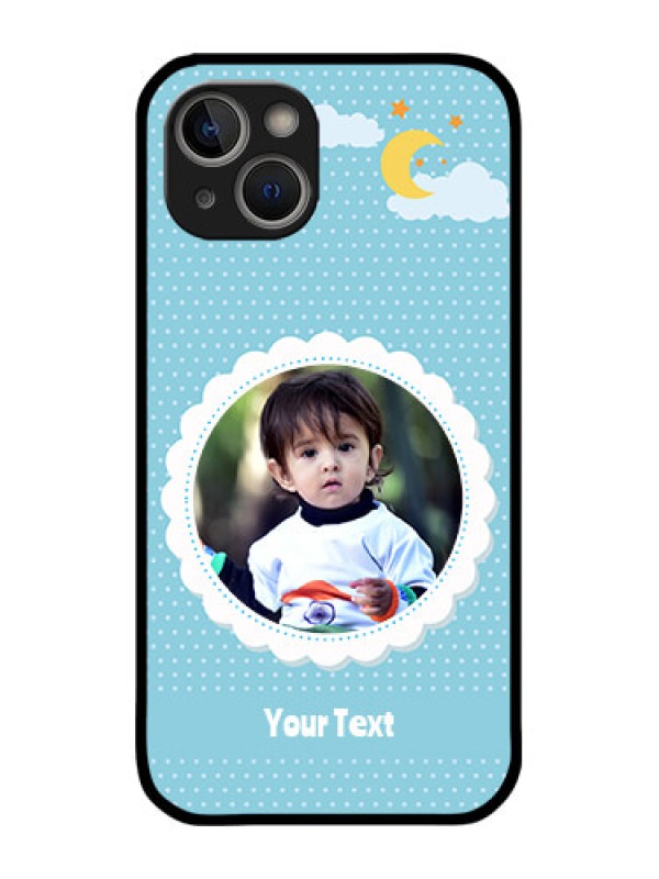 Custom iPhone 14 Plus Custom Metal Phone Case - Violet Pattern Design