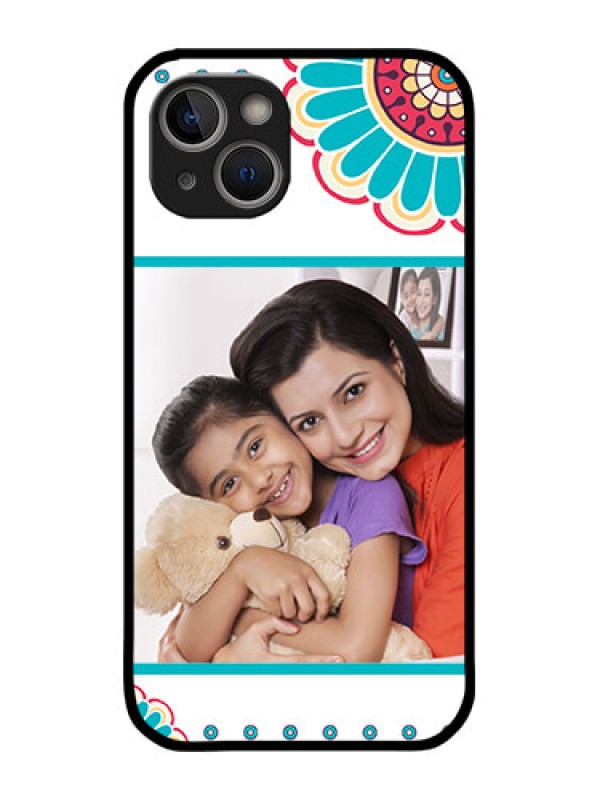 Custom iPhone 14 Plus Custom Metal Phone Case - Flower Design