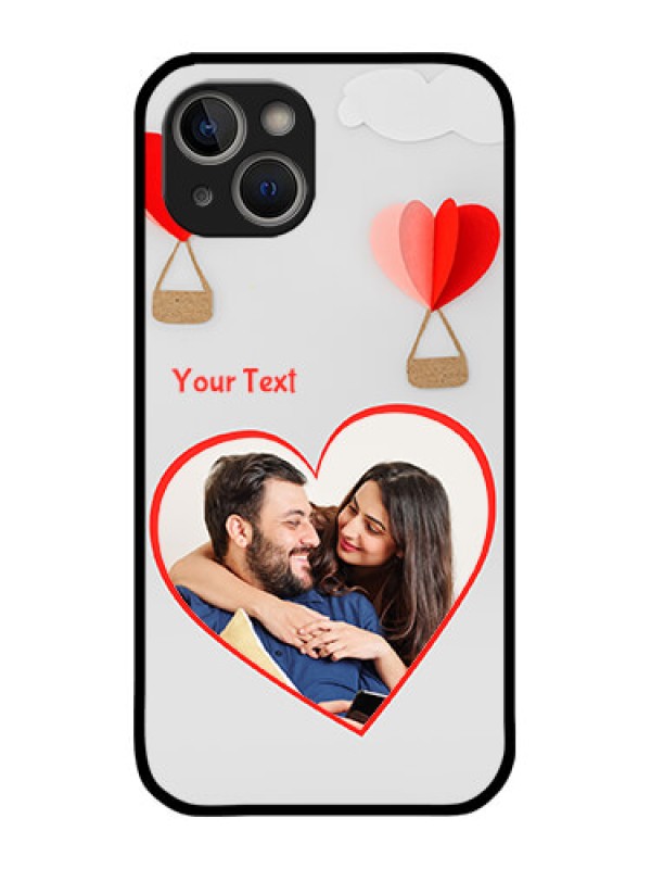 Custom iPhone 14 Plus Custom Metal Phone Case - Parachute Love Design