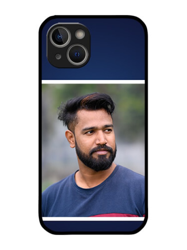 Custom iPhone 14 Plus Custom Metal Phone Case - Simple Royal Blue Design