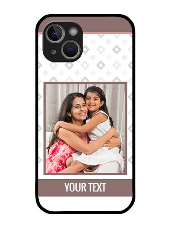 Custom iPhone 14 Plus Custom Metal Phone Case - Simple Diamond Design