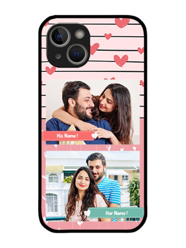 Custom iPhone 14 Plus Custom Metal Phone Case - Photo With Heart Design