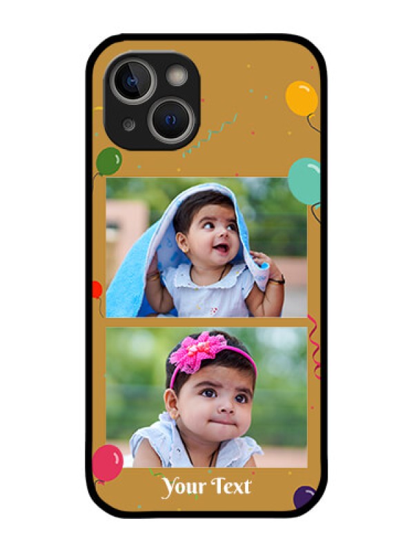 Custom iPhone 14 Plus Custom Metal Phone Case - Image Holder With Birthday Celebrations Design