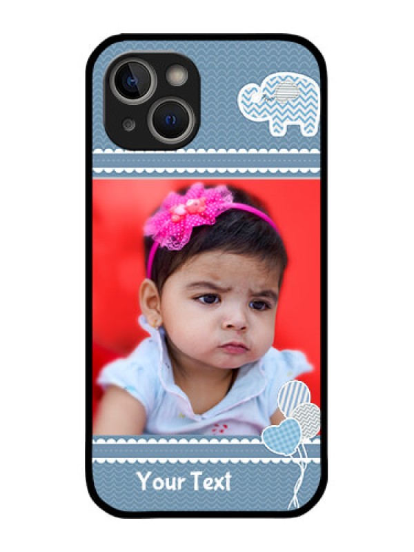 Custom iPhone 14 Plus Custom Metal Phone Case - With Kids Pattern Design