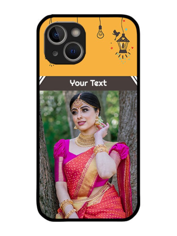 Custom iPhone 14 Plus Custom Metal Phone Case - With Family Picture And Icons