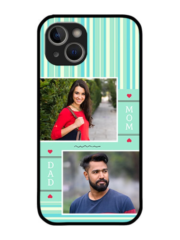 Custom iPhone 14 Plus Custom Metal Phone Case - Mom and Dad Pic Design