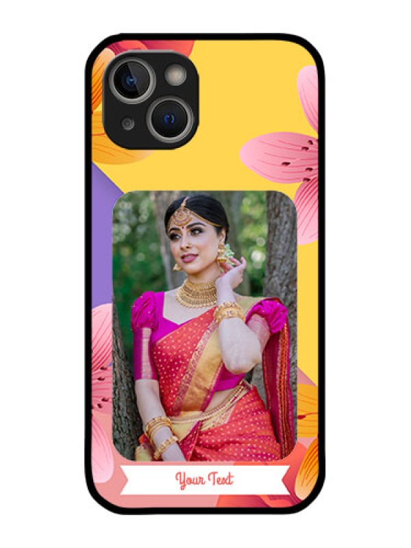 Custom iPhone 14 Plus Custom Metal Phone Case - 3 Image With Vintage Floral Design