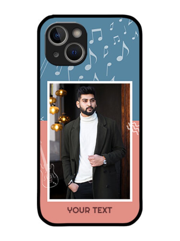 Custom iPhone 14 Plus Custom Metal Phone Case - With Color Musical Note Design