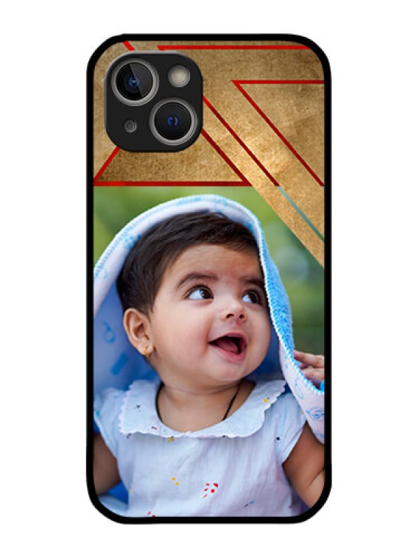 Custom iPhone 14 Plus Custom Metal Phone Case - Gradient Abstract Texture Design