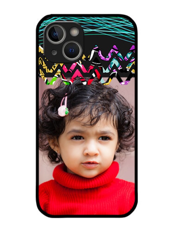 Custom iPhone 14 Plus Custom Metal Phone Case - Neon Abstract Design