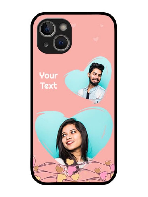 Custom iPhone 14 Plus Custom Metal Phone Case - Love Doodle Design