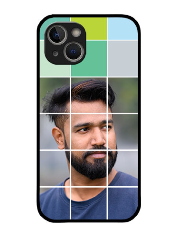 Custom iPhone 14 Plus Custom Metal Phone Case - With White Box Pattern