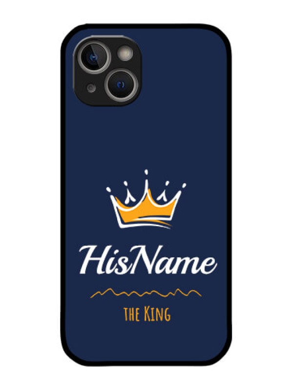 Custom iPhone 14 Plus Custom Metal Phone Case - King With Name Design