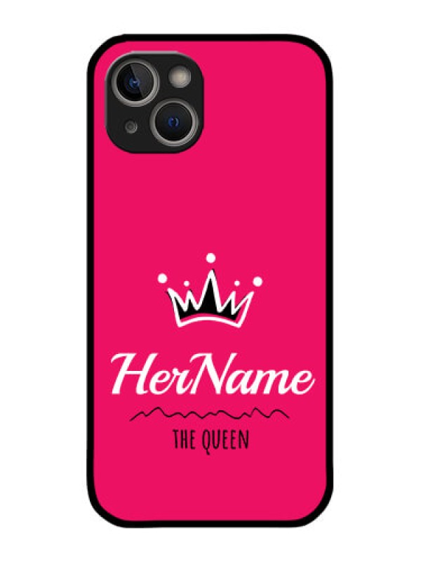 Custom iPhone 14 Plus Custom Metal Phone Case - Queen With Name Design