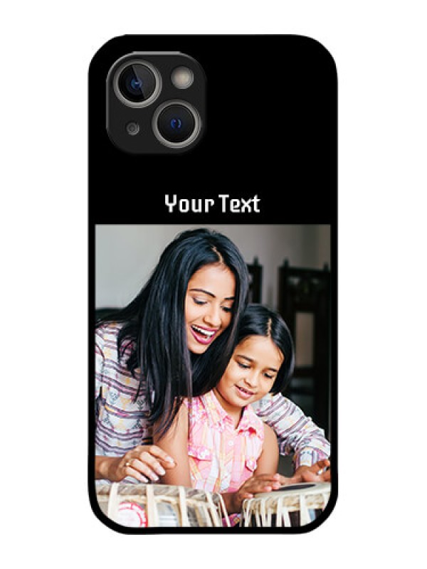 Custom iPhone 14 Plus Custom Metal Phone Case - Photo With Name Design