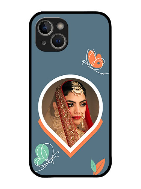 Custom iPhone 14 Plus Custom Metal Phone Case - Droplet Butterflies Design