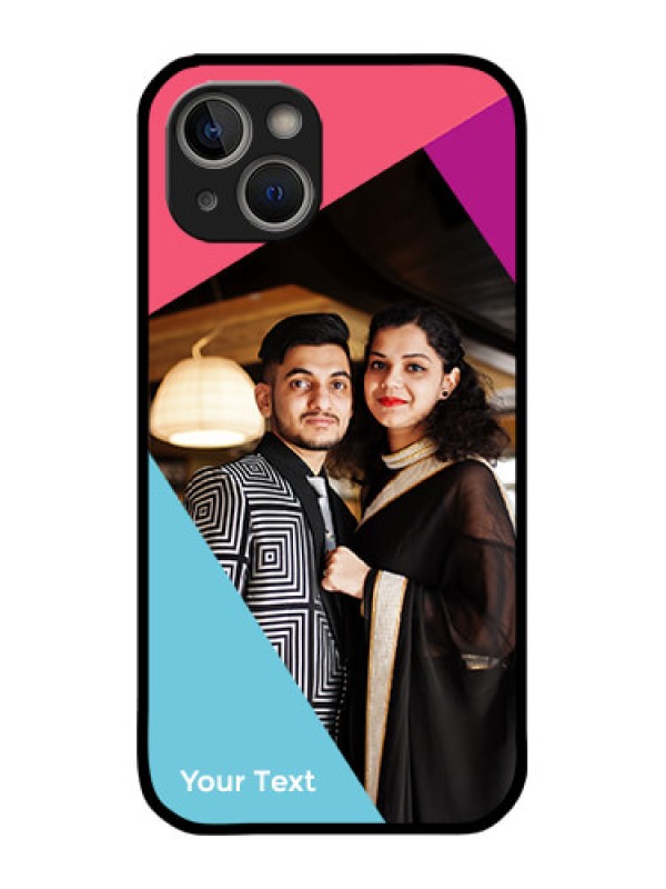 Custom iPhone 14 Plus Custom Metal Phone Case - Stacked Triple Colour Design