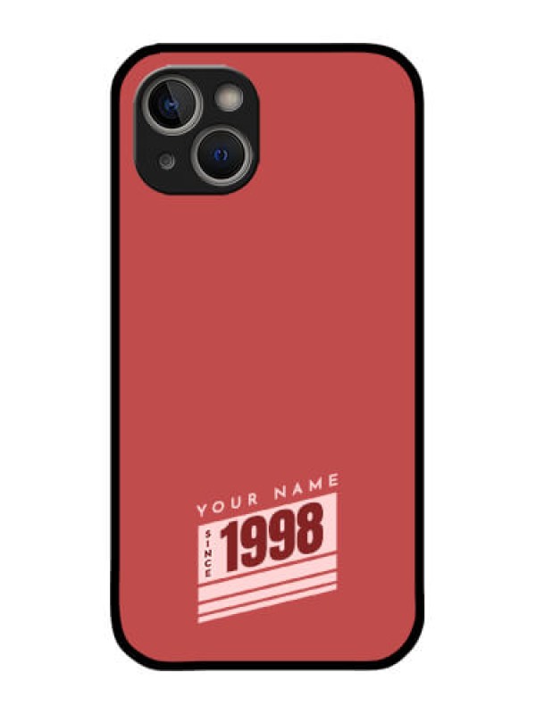 Custom iPhone 14 Plus Custom Metal Phone Case - Red Custom Year Of Birth Design