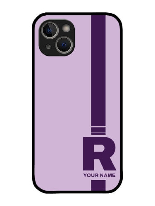 Custom iPhone 14 Plus Custom Metal Phone Case - Simple Dual Tone Stripe With Name Design