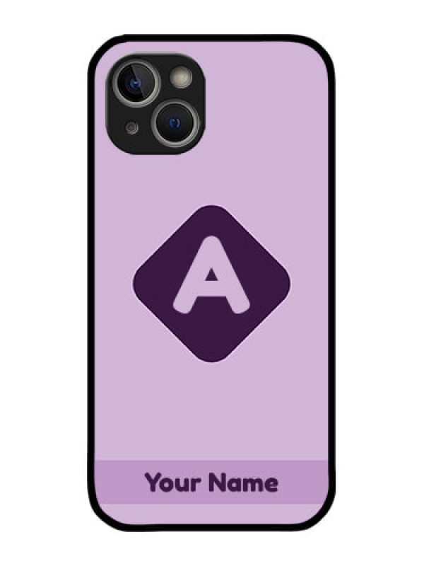 Custom iPhone 14 Plus Custom Metal Phone Case - Custom Letter In Curved Badge Design