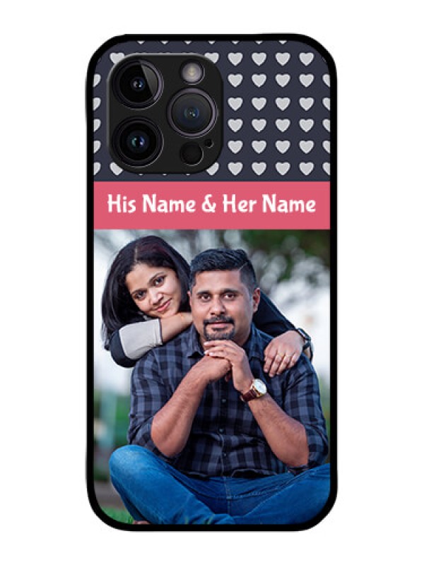 Custom iPhone 14 Pro Max Custom Metal Phone CaseLove Symbols Design