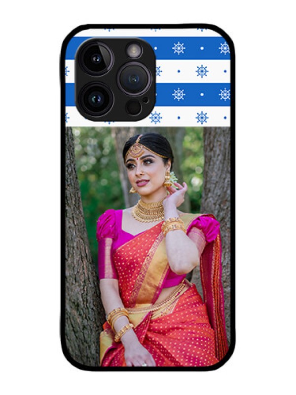 Custom iPhone 14 Pro Max Custom Metal Phone CaseSnow Pattern Design