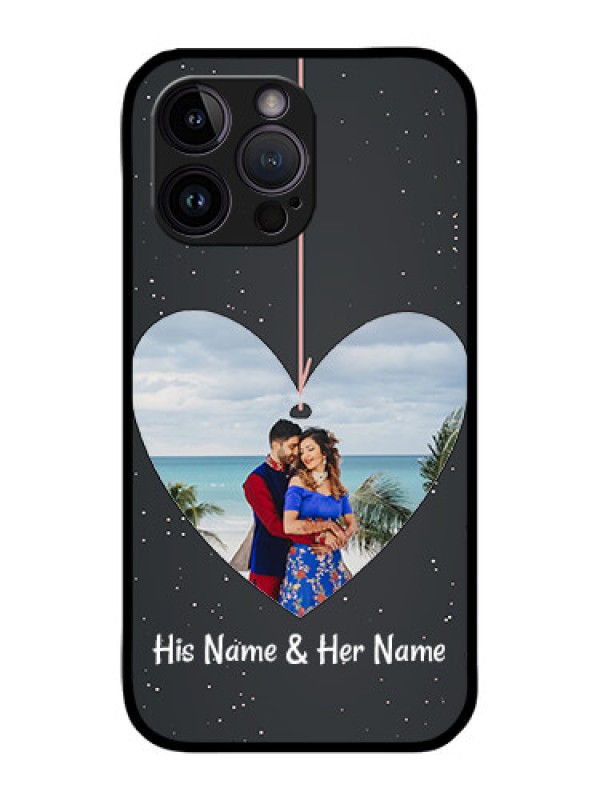 Custom iPhone 14 Pro Max Custom Metal Phone CaseHanging Heart Design