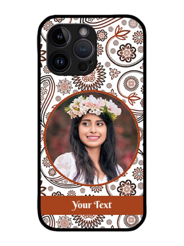 Custom iPhone 14 Pro Max Custom Metal Phone CaseAbstract Flower Design