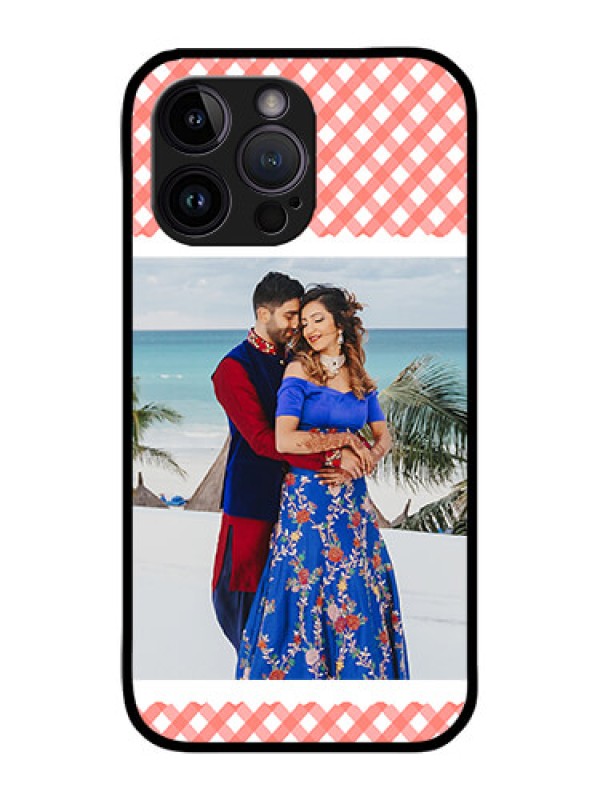 Custom iPhone 14 Pro Max Custom Metal Phone CasePink Pattern Design