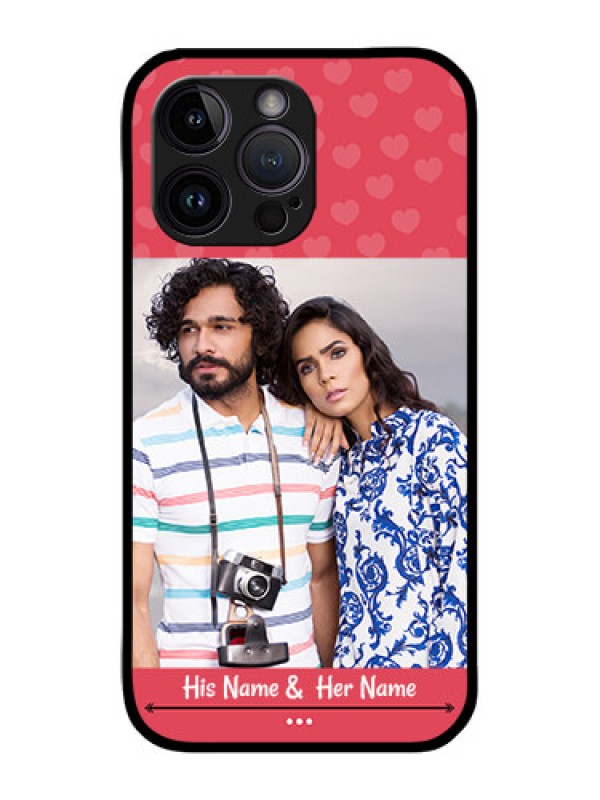 Custom iPhone 14 Pro Max Custom Metal Phone CaseSimple Love Design